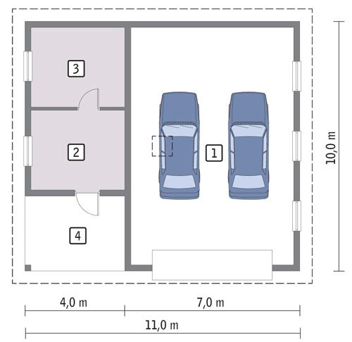 Rzut parteru POW. 85,2 m²