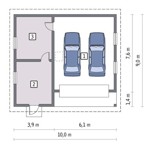 Rzut parteru POW. 69,3 m²