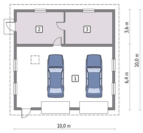 Rzut parteru POW. 87,0 m²