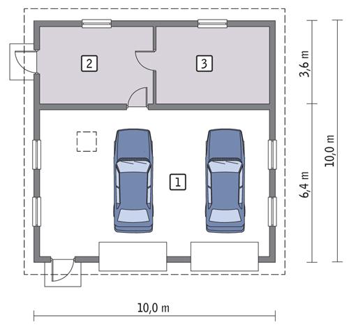 Rzut parteru POW. 87,0 m²