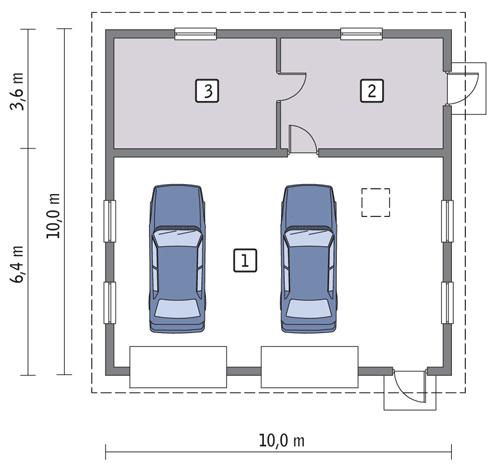 Rzut parteru lustro POW. 87,0 m²