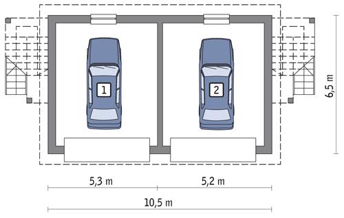 Rzut parteru POW. 54,6 m²