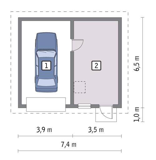 Rzut parteru POW. 39,7 m²
