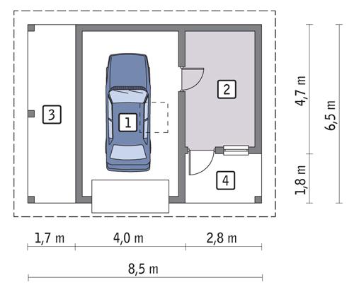 Rzut parteru POW. 47,4 m²