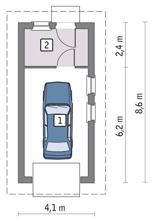 Rzut parteru POW. 26,6 m²