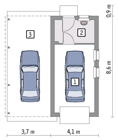 Rzut parteru POW. 26,4 m²
