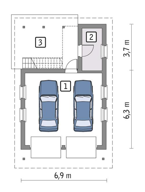 Rzut parteru POW. 41,4 m²