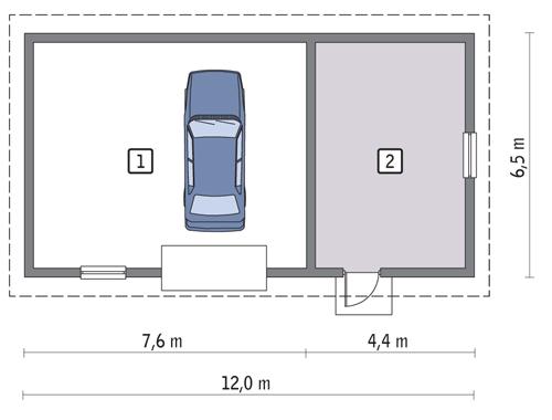 Rzut parteru POW. 67,2 m²