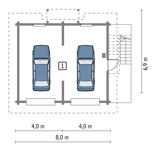 Rzut parteru POW. 46,3 m²