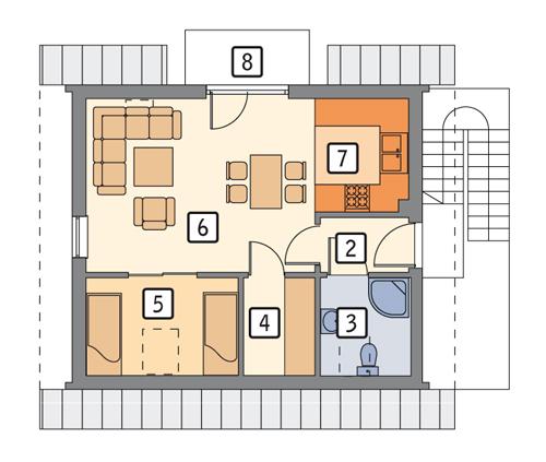 Rzut poddasza POW. 43,4 m²