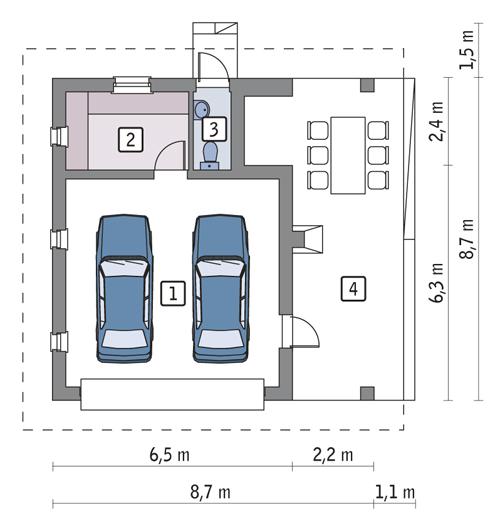 Rzut parteru POW. 41,1 m²