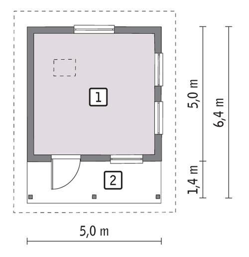 Rzut parteru POW. 19,8 m²