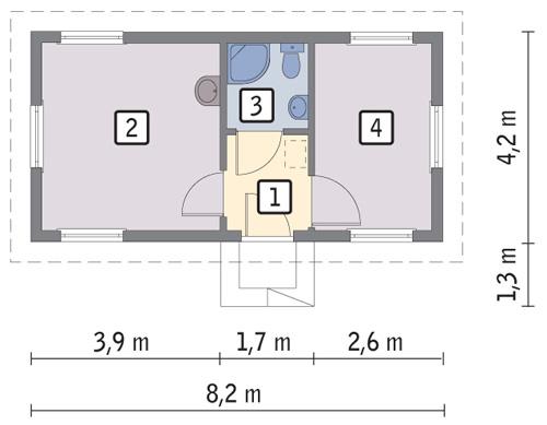 Rzut parteru POW. 24,3 m²