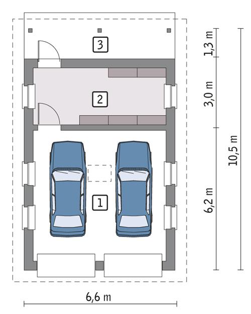 Rzut parteru POW. 46,4 m²