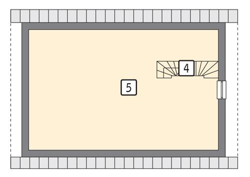 Rzut poddasza POW. 62,0 m²