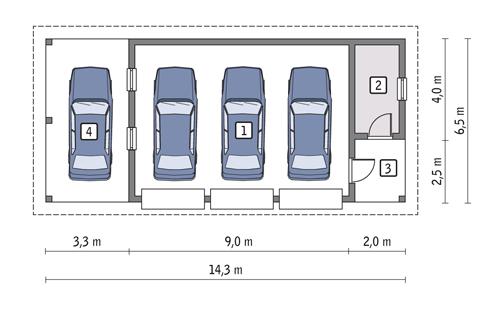 Rzut parteru POW. 83,0 m²