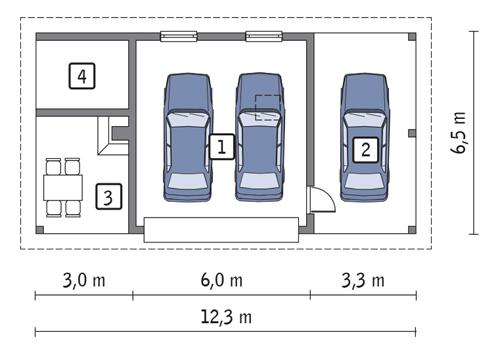 Rzut parteru POW. 33,5 m²