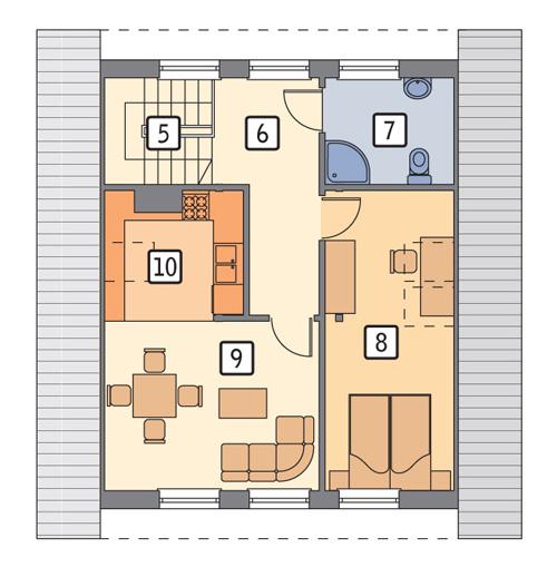 Rzut poddasza POW. 57,6 m²