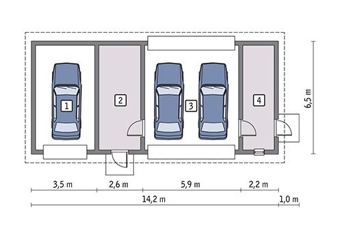 Rzut parteru POW. 77,2 m²