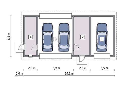 Rzut parteru lustro POW. 77,2 m²