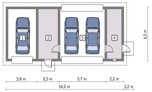 Rzut parteru POW. 77,2 m²