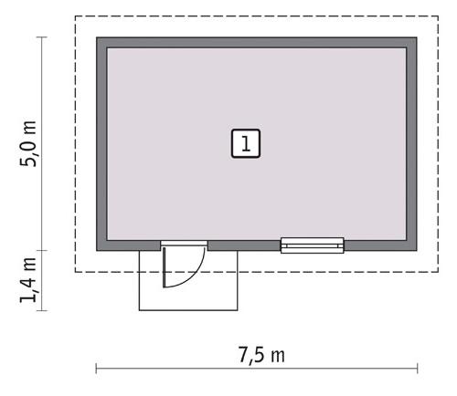 Rzut parteru lustro POW. 31,7 m²