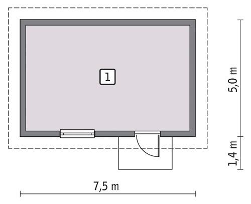 Rzut parteru POW. 31,7 m²