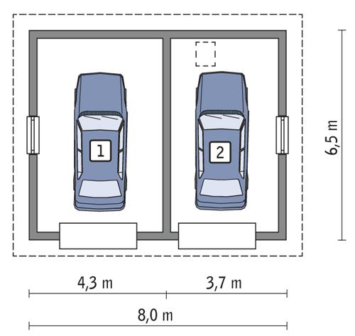 Rzut parteru POW. 44,2 m²