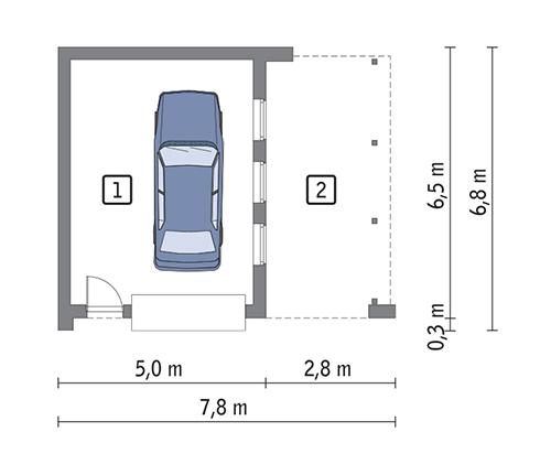Rzut parteru POW. 26,0 m²