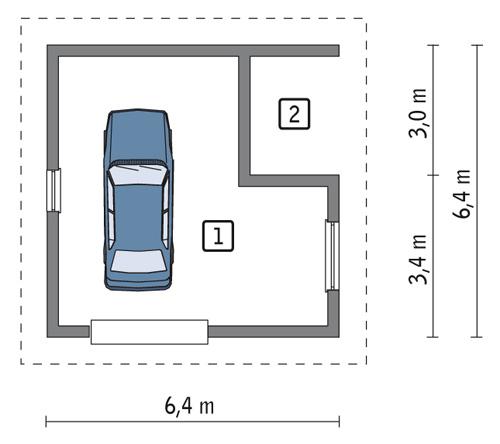 Rzut parteru POW. 34,0 m²