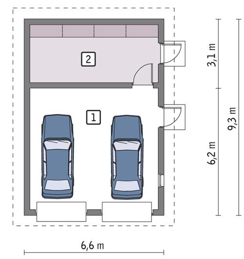 Rzut parteru POW. 51,6 m²
