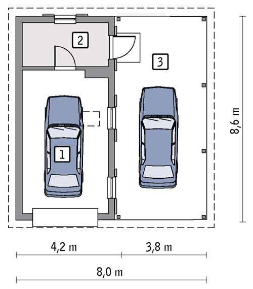 Rzut parteru POW. 28,3 m²