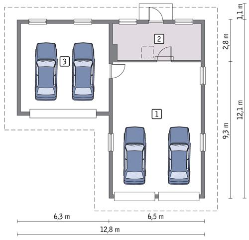 Rzut parteru POW. 103,6 m²