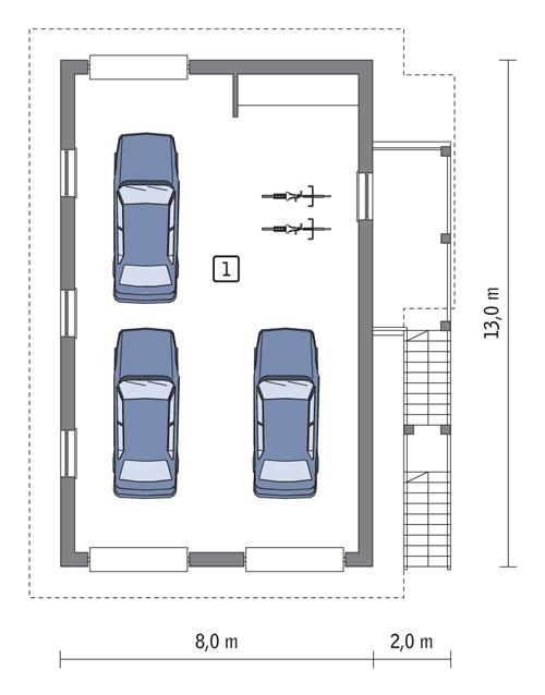 Rzut parteru POW. 88,7 m²