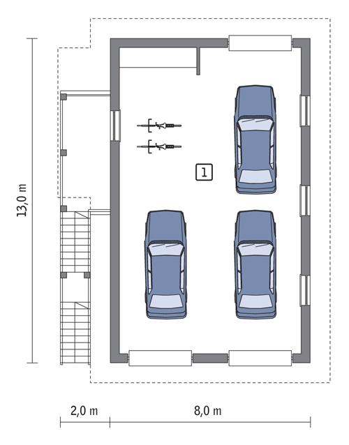 Rzut parteru lustro POW. 88,7 m²