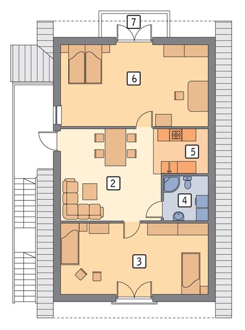 Rzut poddasza lustro POW. 89,4 m²