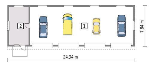 Rzut parteru POW. 169,6 m²