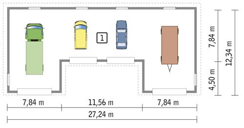 Rzut parteru POW. 258,3 m²