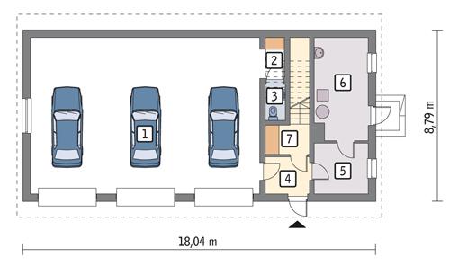 Rzut parteru POW. 125,5 m²