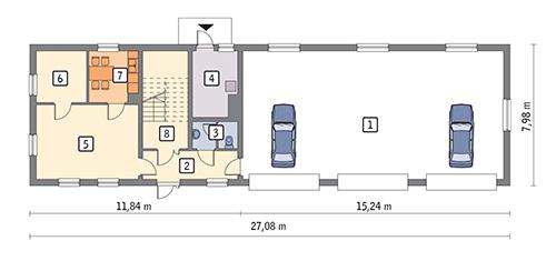 Rzut parteru POW. 180,5 m²
