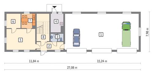 Rzut parteru POW. 180,9 m²