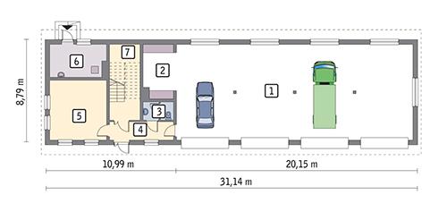 Rzut parteru lustro POW. 232,0 m²