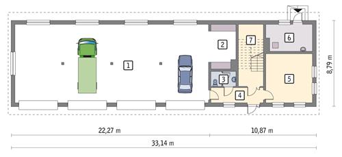 Rzut parteru POW. 232,0 m²