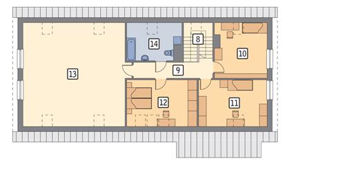 Rzut poddasza POW. 143,8 m²