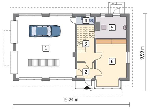 Rzut parteru POW. 111,8 m²
