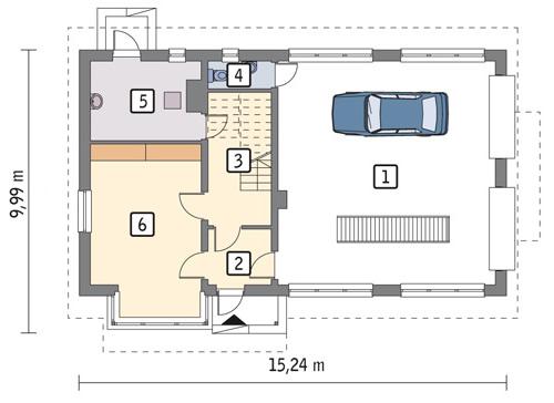 Rzut parteru lustro POW. 111,8 m²