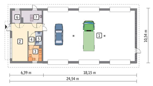 Rzut parteru POW. 224,2 m²