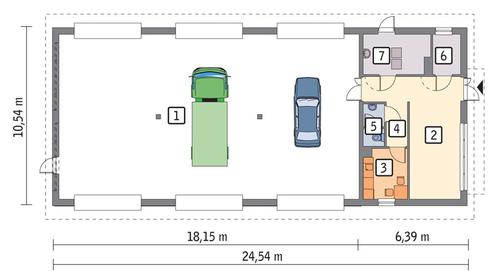 Rzut parteru lustro POW. 224,2 m²