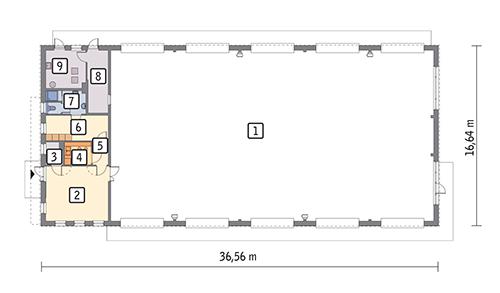 Rzut parteru POW. 551,2 m²