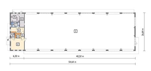 Rzut parteru POW. 834,1 m²